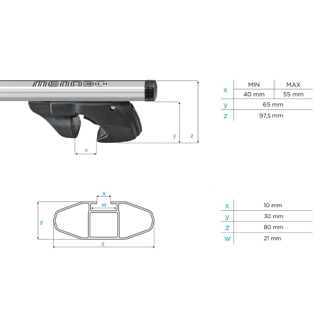 Εικόνα 7 από 7 — ΜΠΑΡΕΣ ΟΡΟΦΗΣ ΑΛΟΥΜΙΝΙΟΥ JACKSON XL SILVER 135 cm ΣΕ ΑΣΗΜΙ ΧΡΩΜΑ ΓΙΑ ΟΡΟΦΗ ΜΕ RAISED RAILS MENABO – 2 ΤΕΜ.