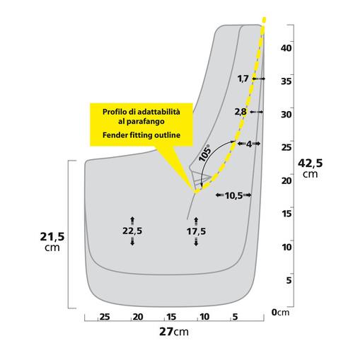 Εικόνα 2 από 8 — ΛΑΣΠΩΤΗΡΕΣ SPLASH-GUARDS CONTOUR SUV 27×42,5cm TYPE-6 2ΤΕΜ.
