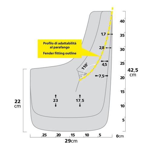 Εικόνα 2 από 4 — ΛΑΣΠΩΤΗΡΕΣ SPLASH-GUARDS CONTOUR SUV 29×42,5cm TYPE-7 2ΤΕΜ.