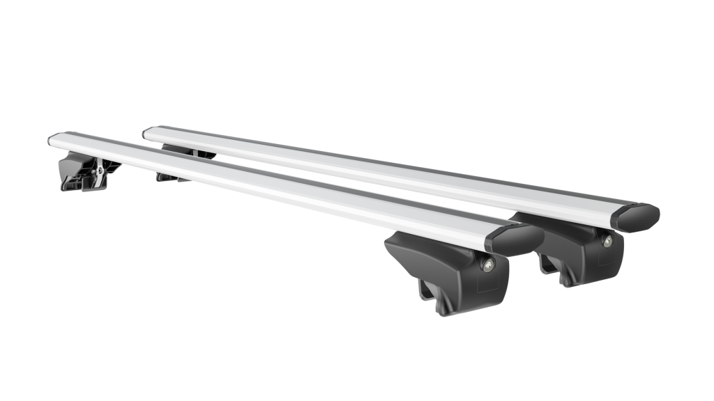 Εικόνα 1 από 5 — MENABO ΜΠΑΡΕΣ ΟΡΟΦΗΣ ΑΛΟΥΜΙΝΙΟΥ BLADE L SILVER 127 cm ΜΕ ΑΚΡΑ GAMMA FLAT ΓΙΑ EVO Evo 7 5 doors 2024> ΜΕ FLUSH RAILS – 2 ΤΕΜ. (14070/MB)