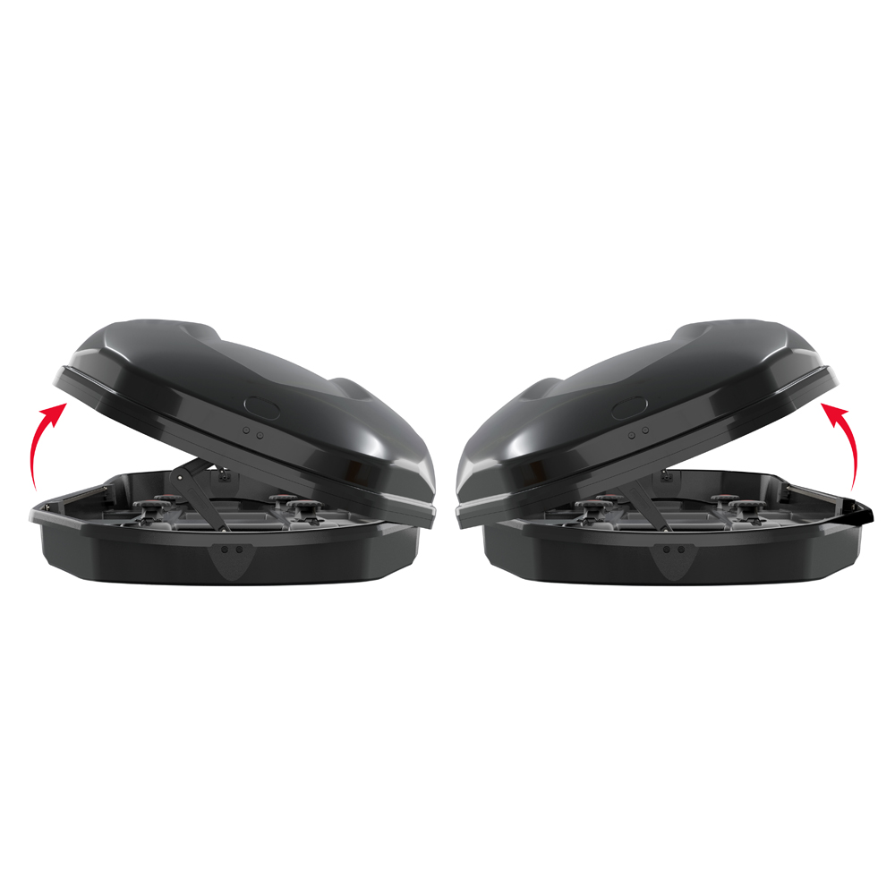 Εικόνα 2 από 10 — Menabo – Μπαγκαζιέρα Οροφής Satellite 600 Duo Black με T-track σε Μαύρο Γυαλιστερό Χρώμα από ABS Πλαστικό με Διαστάσεις 197,6×94,1×46,7 cm – 1 Τεμ. (14280/MB)
