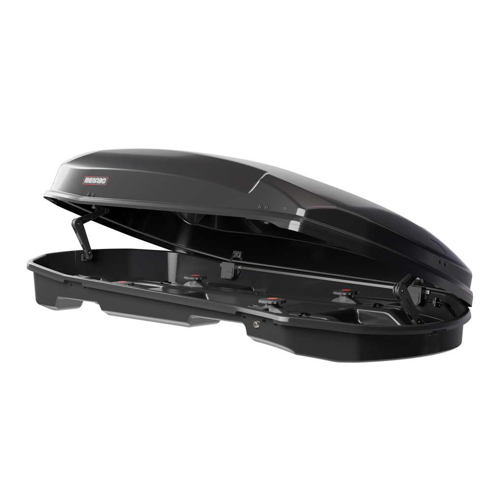 Εικόνα 5 από 10 — Menabo – Μπαγκαζιέρα Οροφής Satellite 600 Duo Black με T-track σε Μαύρο Γυαλιστερό Χρώμα από ABS Πλαστικό με Διαστάσεις 197,6×94,1×46,7 cm – 1 Τεμ. (14280/MB)