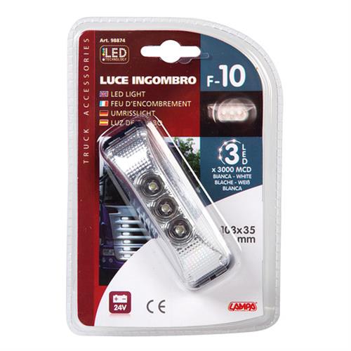 Εικόνα 4 από 5 — Φως Φορτηγού 24V 3LED Λευκό 103x35mm