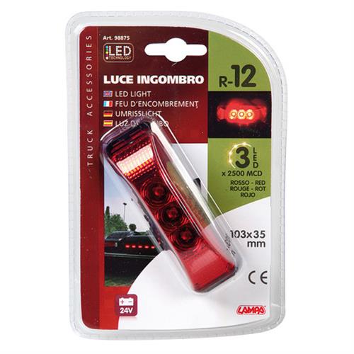 Εικόνα 4 από 5 — Φως Φορτηγού 24V 3LED Κόκκινο 103x35mm