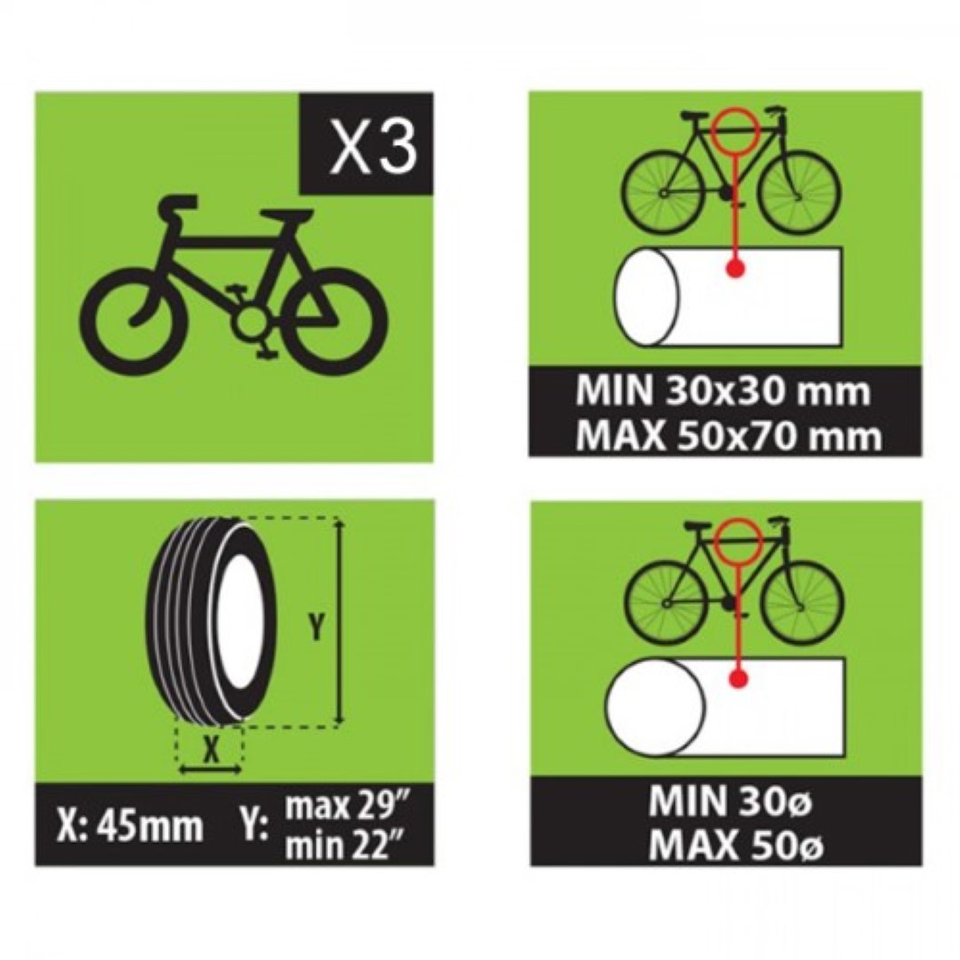 Εικόνα 12 από 12 — ΒΑΣΗ ΠΟΔΗΛΑΤΟΥ ΠΟΡΤ ΜΠΑΓΚΑΖ STEEL BIKE 3 ΓΙΑ 3 ΠΟΔΗΛΑΤΑ MENABO