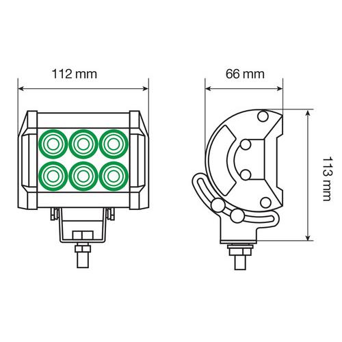 Εικόνα 4 από 5 — ΠΡΟΒΟΛΕΑΣ ΕΡΓΑΣΙΑΣ  CREE LED WL-7 10/32V 6LED 18W 1560LM 6.000K ΜΕ ΦΩΣ ΚΑΡΦΙ (112 x 113 x 66 mm)-1ΤΕΜ.