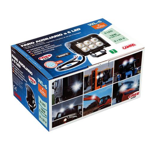 Εικόνα 3 από 5 — ΠΡΟΒΟΛΕΑΣ ΕΡΓΑΣΙΑΣ  WL-6 9/32V 6 CREE LED 18W 1560LM 6.000K (112 x 113 x 66 mm) ΜΕ ΦΩΣ ΔΙΑΘΛΑΣΗΣ -1ΤΕΜ.