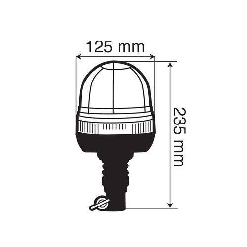 Εικόνα 3 από 5 — Φάρος με ελαστική βάση RH-3 12V/24V με DIN 125x235mm