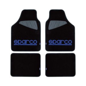 Μοκέτα Μαύρη με Μπλε logo 4τμχ Sparco