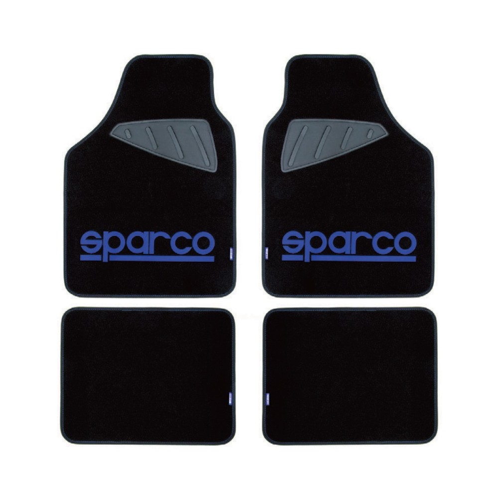 Εικόνα 1 από 3 — Μοκέτα Μαύρη με Μπλε logo 4τμχ Sparco