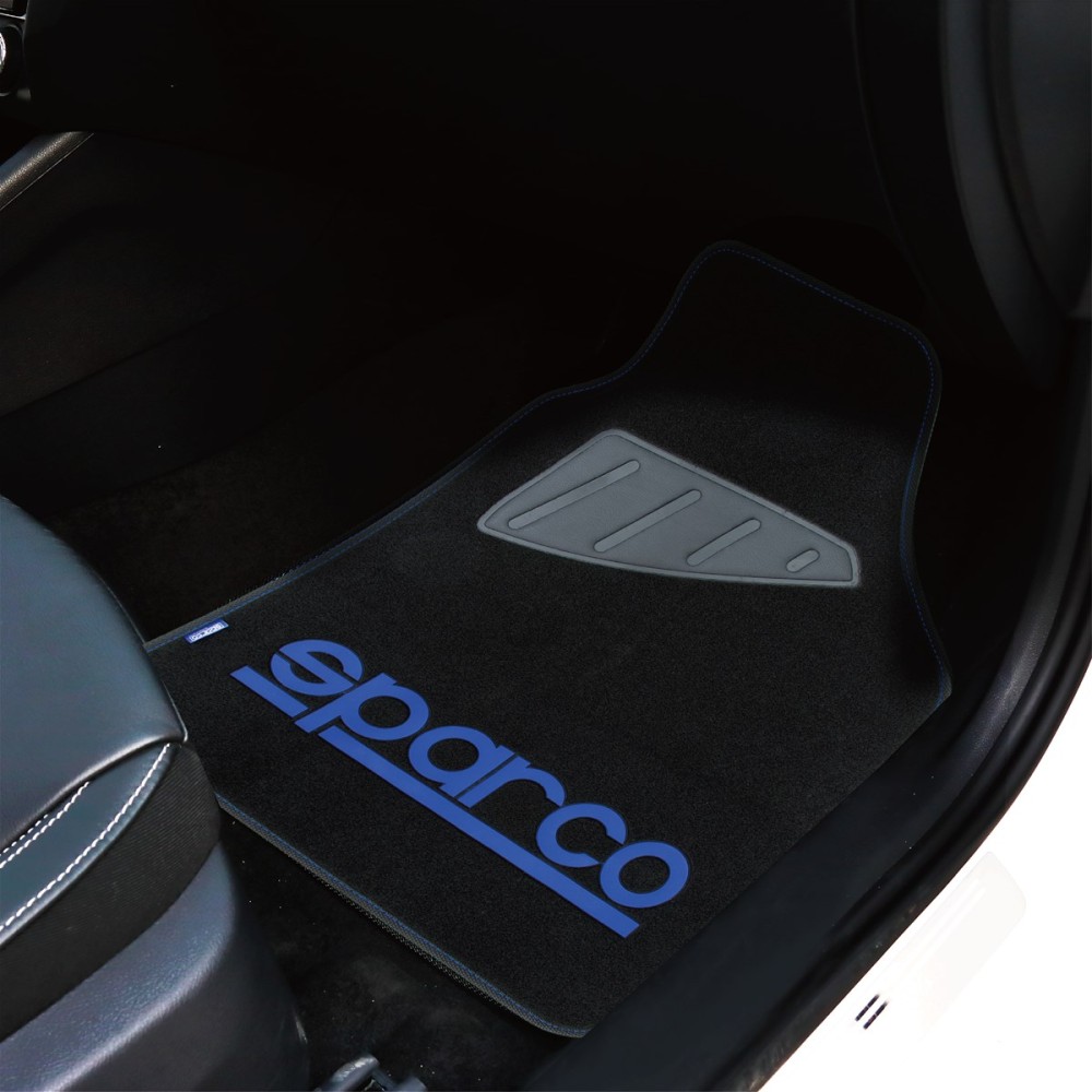 Εικόνα 2 από 3 — Μοκέτα Μαύρη με Μπλε logo 4τμχ Sparco