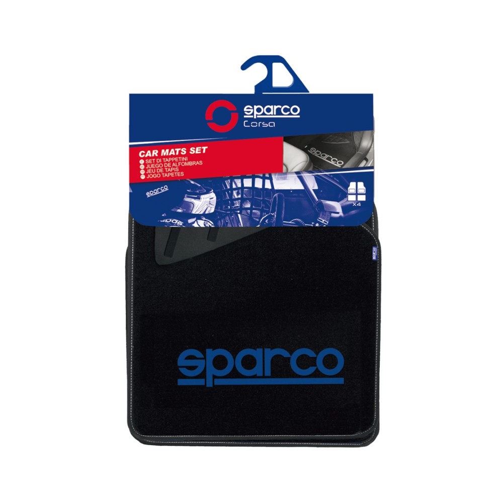 Εικόνα 3 από 3 — Μοκέτα Μαύρη με Μπλε logo 4τμχ Sparco