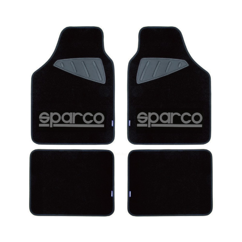 Εικόνα 1 από 3 — Μοκέτα Μαύρη με Γκρι logo 4τμχ Sparco