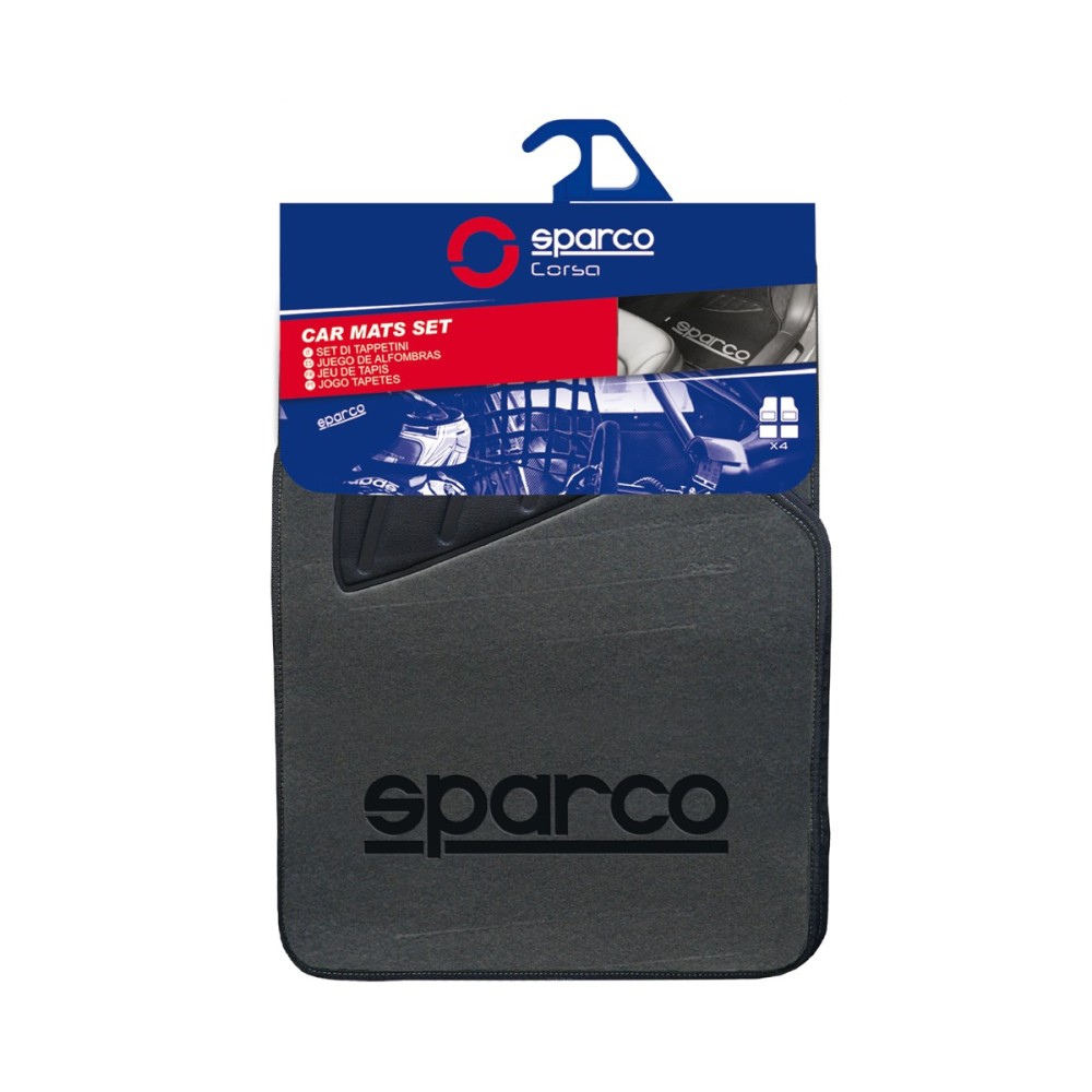 Εικόνα 2 από 3 — Μοκέτα Γκρι με Μαύρο logo 4τμχ Sparco