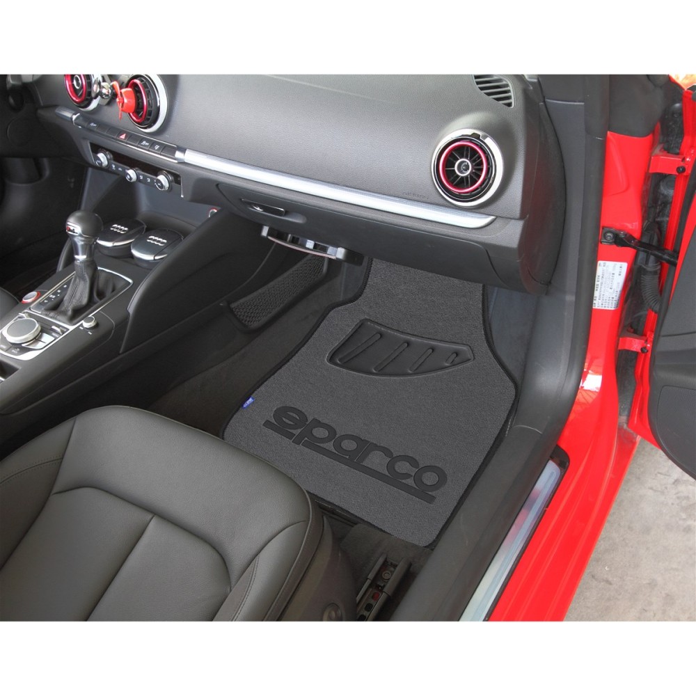 Εικόνα 3 από 3 — Μοκέτα Γκρι με Μαύρο logo 4τμχ Sparco