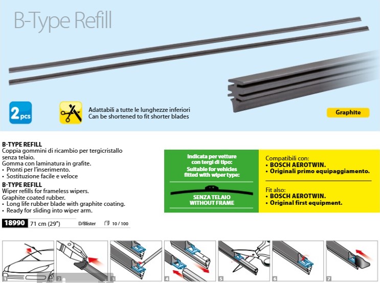 Εικόνα 1 από 4 — ΛΑΣΤΙΧΑ ΥΑΛΟΚΑΘΑΡΙΣΤΗΡΩΝ BOSCH AEROTWIN REFILL ΓΡΑΦΙΤΗΣ 71cm (28 INCH) 2ΤΕΜ. ΚΑΤΑΛΛΗΛΑ ΓΙΑ FLAT ΝΕΟΥ ΤΥΠΟΥ ΥΑΛΟΚΑΘΑΡΙΣΤΗΡΕΣ