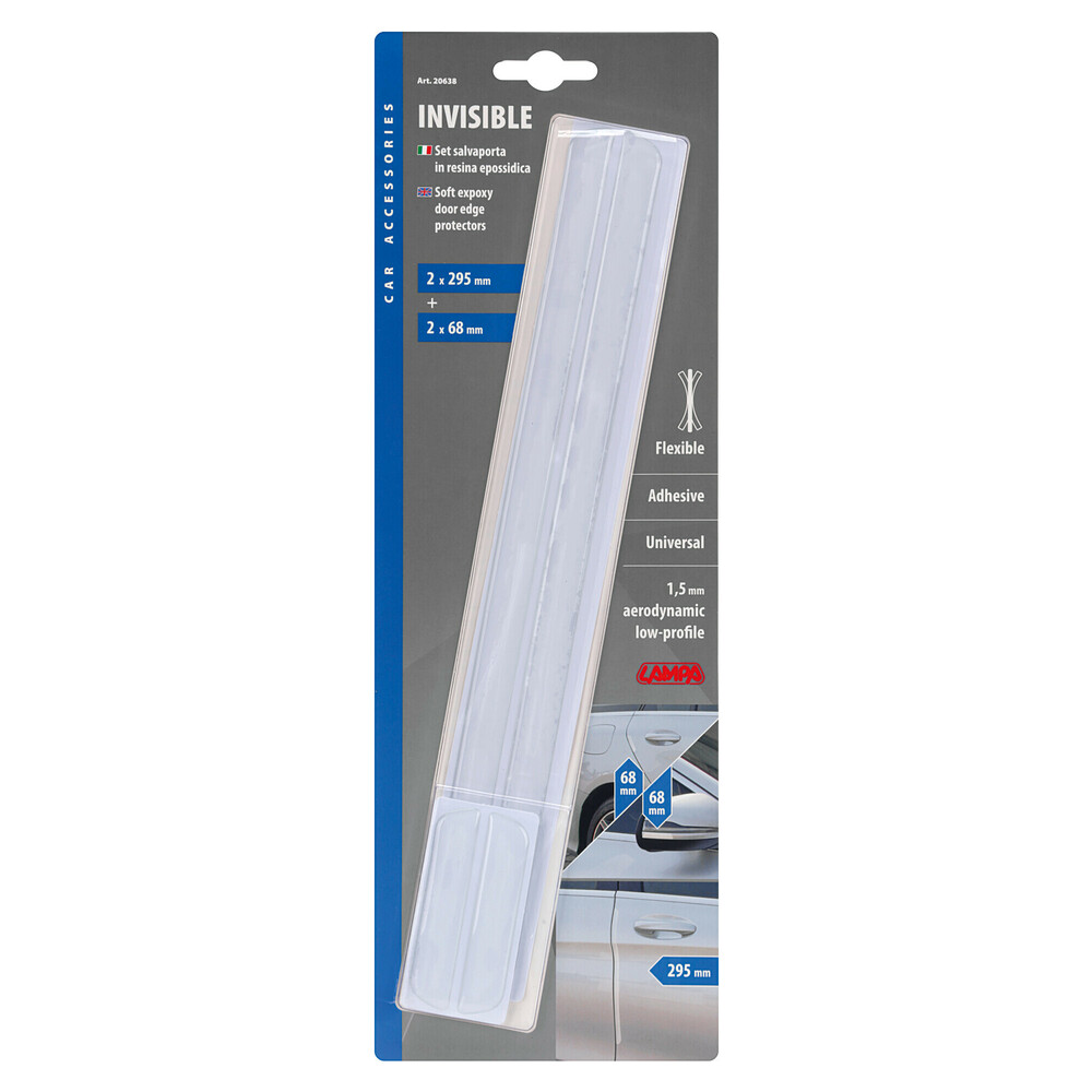 Εικόνα 3 από 3 — ΠΡΟΣΤΑΤΕΥΤΙΚΑ ΠΡΟΦΥΛΑΚΤΗΡΑ INVISIBLE TRIM ΔΙΑΦΑΝΑ 295x14mm+14x68mm ΠΑΧΟΥΣ 1,5mm ΑΥΤΟΚΟΛΛΗΤΑ 4ΤΕΜ.
