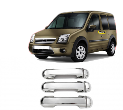 Εικόνα 1 από 4 — ΧΕΡΟΥΛΙΑ ΠΟΡΤΑΣ ΓΙΑ FORD TRANSIT CONNECT 2002-2014  ΧΡΩΜΙΟ ΜΕΤΑΛΛΙΚΟ 3ΤΕΜ.
