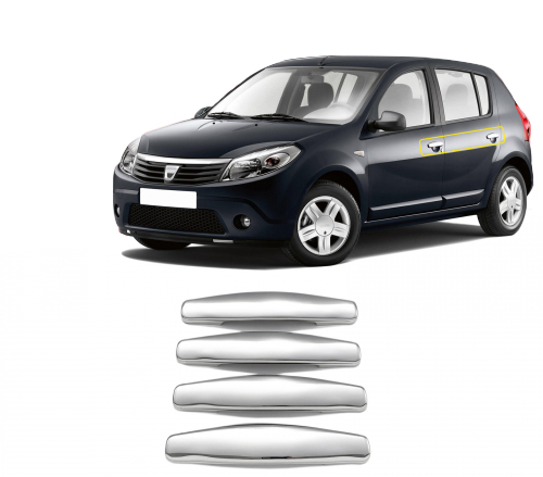 Εικόνα 1 από 4 — ΧΕΡΟΥΛΙΑ ΠΟΡΤΑΣ ΓΙΑ DACIA SANDERO 1 5D 2007-2013  ΧΡΩΜΙΟ ΜΕΤΑΛΛΙΚΑ 4ΤΕΜ.