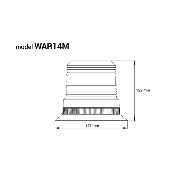 Εικόνα 3 από 4 — Amio – Φάρος Προειδοποίησης WAR14M LED 12/24V Amber 60LED Μαγνητικός ή Βιδωτός με Φις Αναπτήρα & Καλώδιο 4m 147x122mm για Αυτοκίνητο & Φορτηγό – 1 Τεμ. (01503/AM)