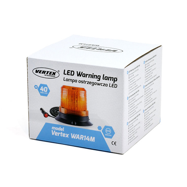 Εικόνα 2 από 4 — Amio – Φάρος Προειδοποίησης WAR14M LED 12/24V Amber 60LED Μαγνητικός ή Βιδωτός με Φις Αναπτήρα & Καλώδιο 4m 147x122mm για Αυτοκίνητο & Φορτηγό – 1 Τεμ. (01503/AM)