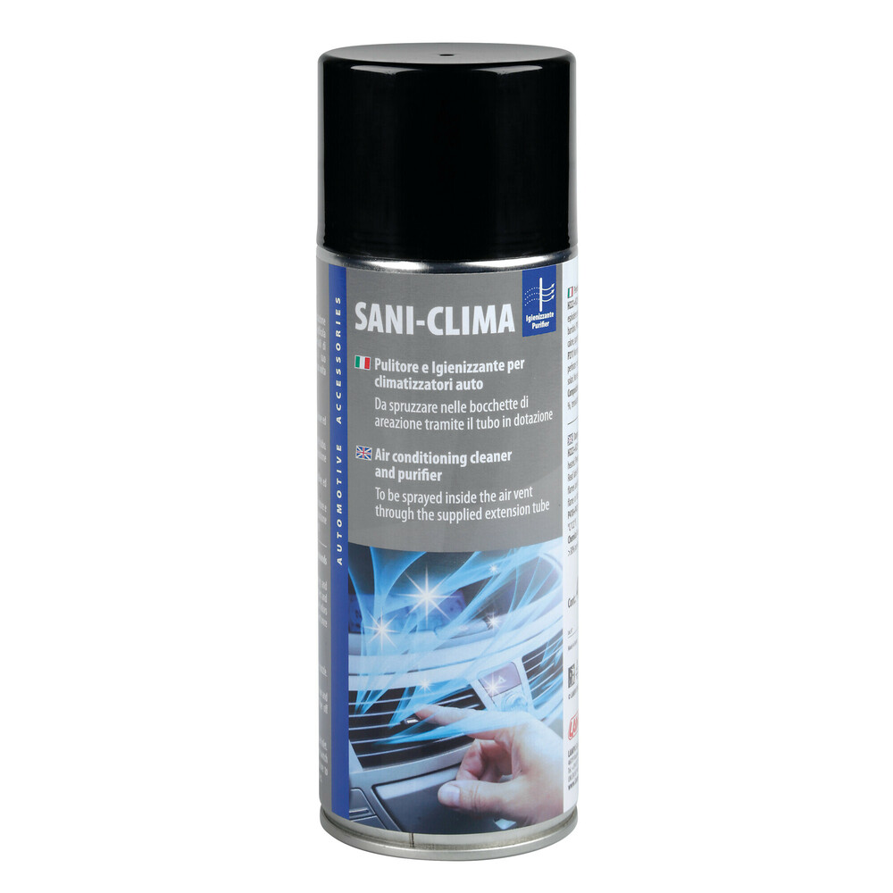 Εικόνα 1 από 5 — Lampa – Καθαριστικό Σπρέι Air Condition A/C Sani-Clima 400 ml με Σωληνάκι Επέκτασης για Καθαρισμό και Εξουδετέρωση Οσμών Κλιματισμού Αυτοκινήτου – 1 Τεμ. (ΧΜ.L3820.5)