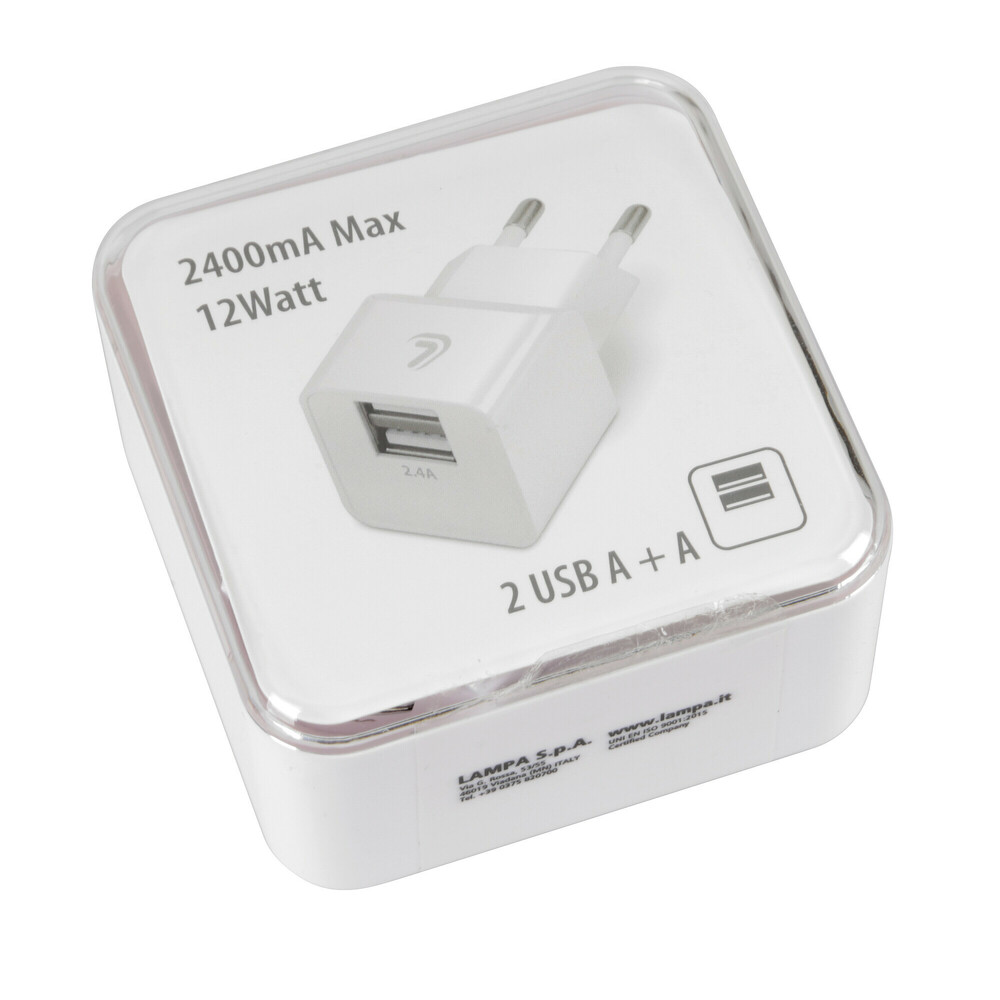 Εικόνα 3 από 3 — ΦΟΡΤΙΣΤΗΣ ME OIKIAKH ΠΡΙΖΑ 220/240V 12W 2400mA ΜΕ 2 ΘΥΡΕΣ USB (A+A) LAMPA – 1 ΤΕΜ