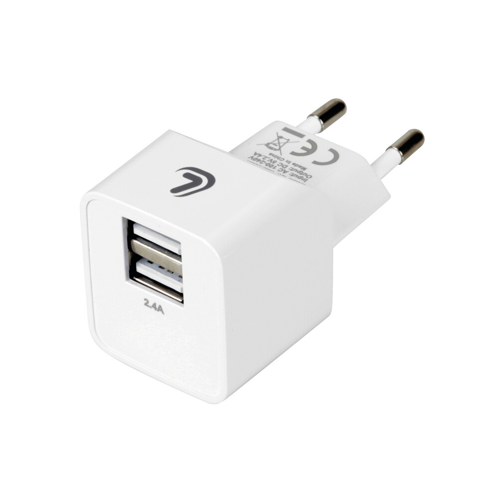 Εικόνα 1 από 3 — ΦΟΡΤΙΣΤΗΣ ME OIKIAKH ΠΡΙΖΑ 220/240V 12W 2400mA ΜΕ 2 ΘΥΡΕΣ USB (A+A) LAMPA – 1 ΤΕΜ