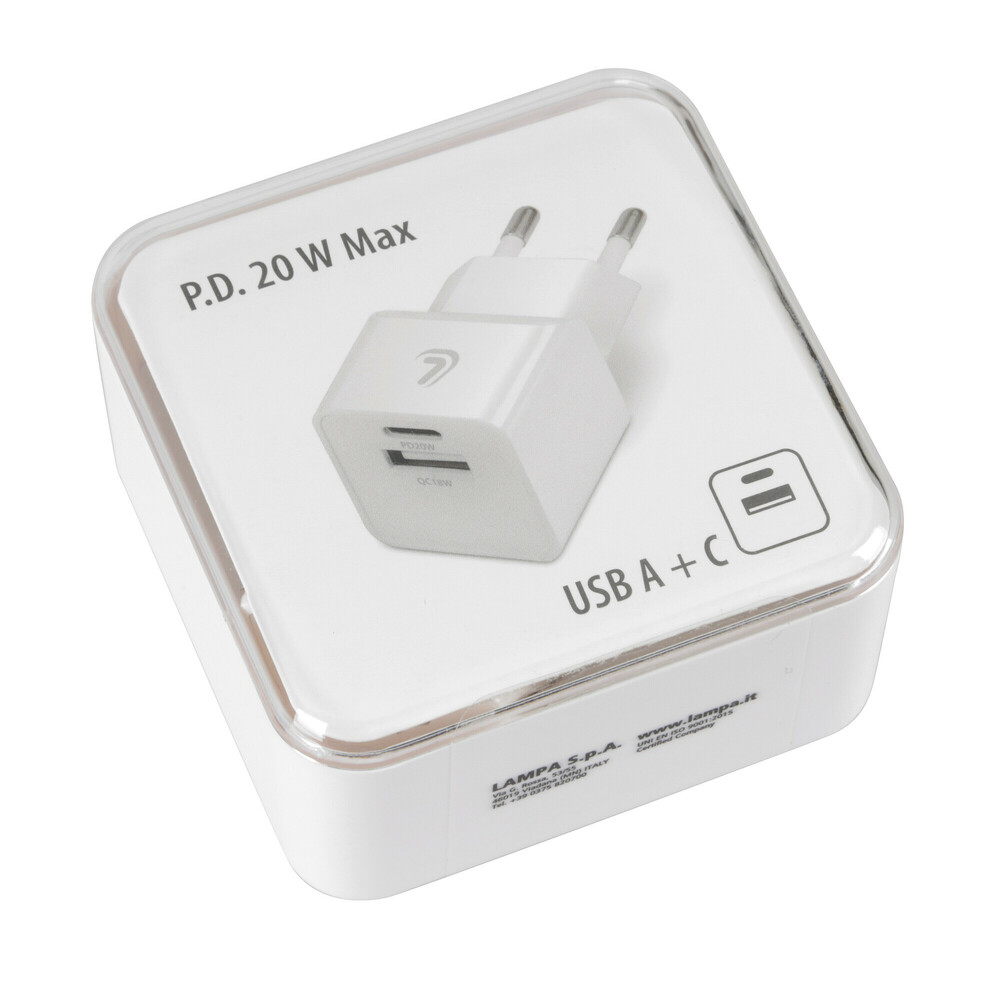 Εικόνα 3 από 3 — ΦΟΡΤΙΣΤΗΣ ME OIKIAKH ΠΡΙΖΑ 220/240V 20W  ΜΕ 2 ΘΥΡΕΣ USB (A+C) LAMPA – 1 ΤΕΜ.