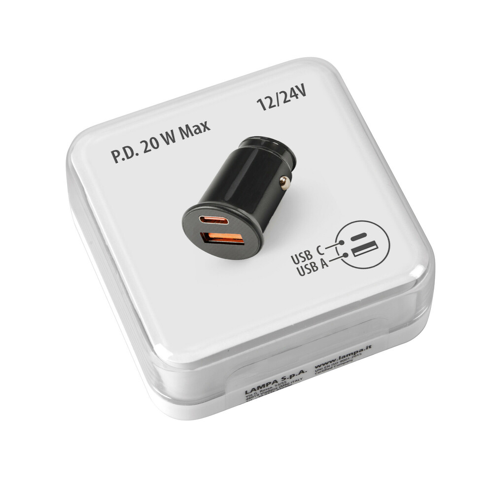 Εικόνα 3 από 3 — ΦΟΡΤΙΣΤΗΣ ΑΝΑΠΤΗΡΑ ΜΕ 2 ΘΥΡΕΣ USB TYPE A+ TYPE C 20W 12/24V 20W ESSENTIAL LINE LAMPA – 1ΤΕΜ.