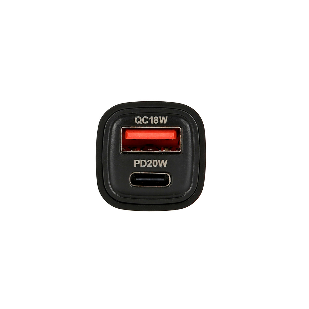 Εικόνα 2 από 3 — Lampa Φορτιστής Αναπτήρα με 2 Θύρες USB (Type-A + Type-C) 12/24V 18W Ultra Fast Charger – 1 τεμ. (L3871.8/T)