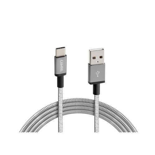 Εικόνα 1 από 3 — ΚΑΛΩΔΙΟ USB ΦΟΡΤΙΣΗΣ ΚΑΙ ΣΥΓΧΡΟΝΙΣΜΟΥ IRON SILVER LINE – TYPE C (100 cm)