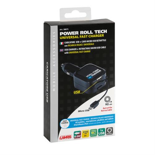 Εικόνα 7 από 9 — ΑΝΤΑΠΤΟΡΑΣ ΑΝΑΠΤΗΡΑ 12/24V ΜΕ 1 USB ΚΑΙ ΚΑΛΩΔΙΟ ΦΟΡΤΙΣΗΣ MICRO USB 90cm 3100mA FAST CHARGER