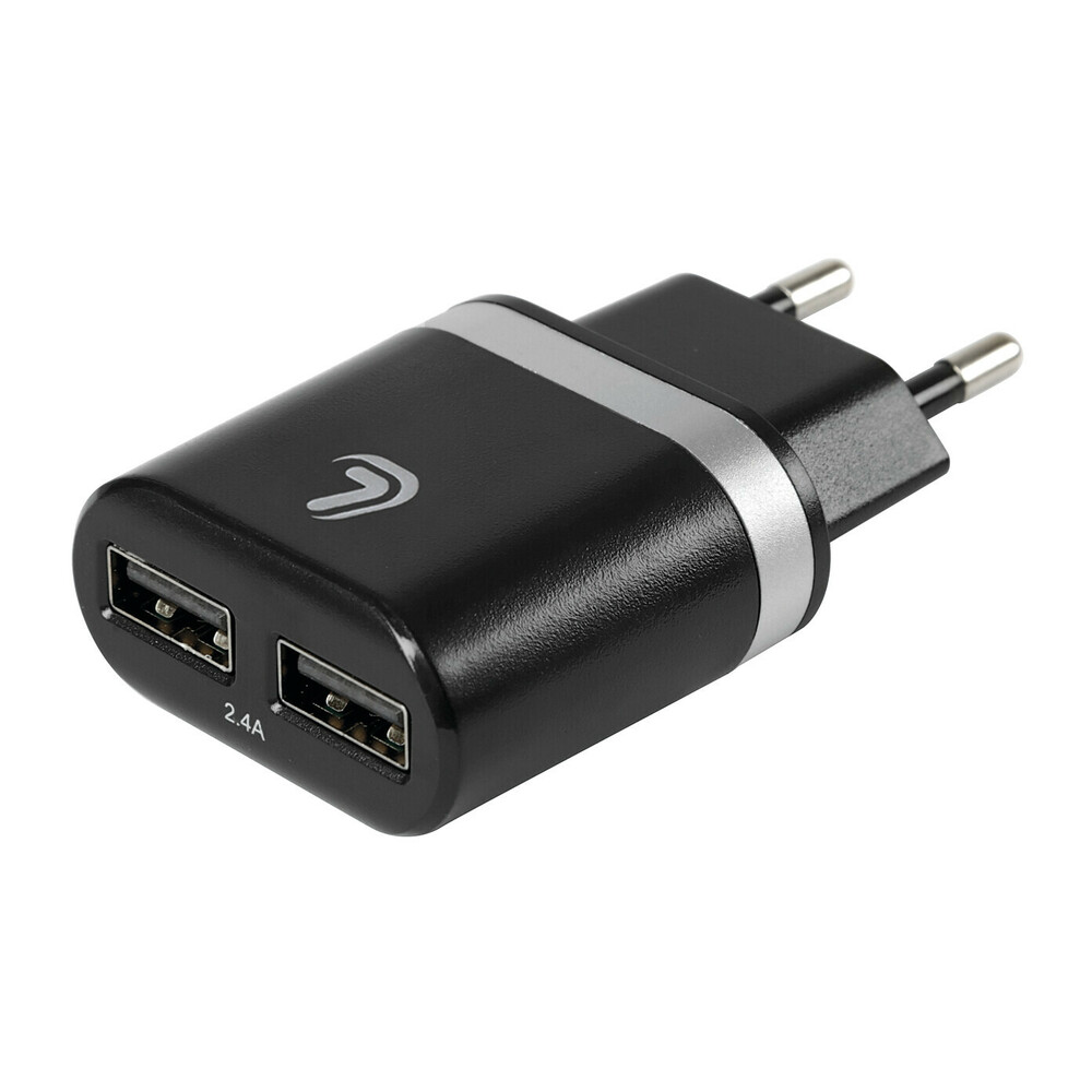 Εικόνα 1 από 4 — Lampa – Φορτιστής Πρίζας 220V σε 2 USB 5V 2.4A για Κινητά Smartphones Tablet Universal – 1 Τεμ. (L3894.9/T)