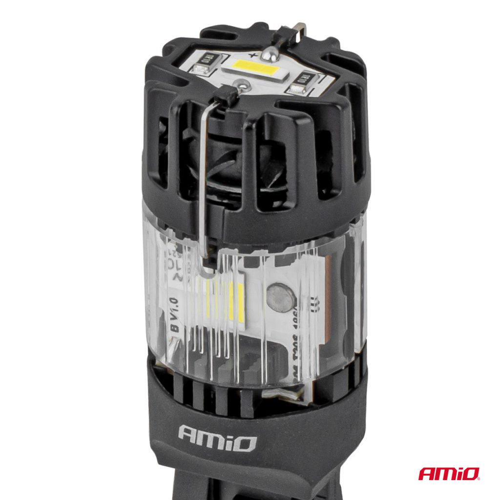 Εικόνα 4 από 4 — Amio – LED CSP T20D W21/5W 7443 Καρφωτό 12V 66W 4800lm 6500K Full CANBUS για Στοπ & Θέσης Ισχυρό Φως – 1 Τεμ. (04687/AM)