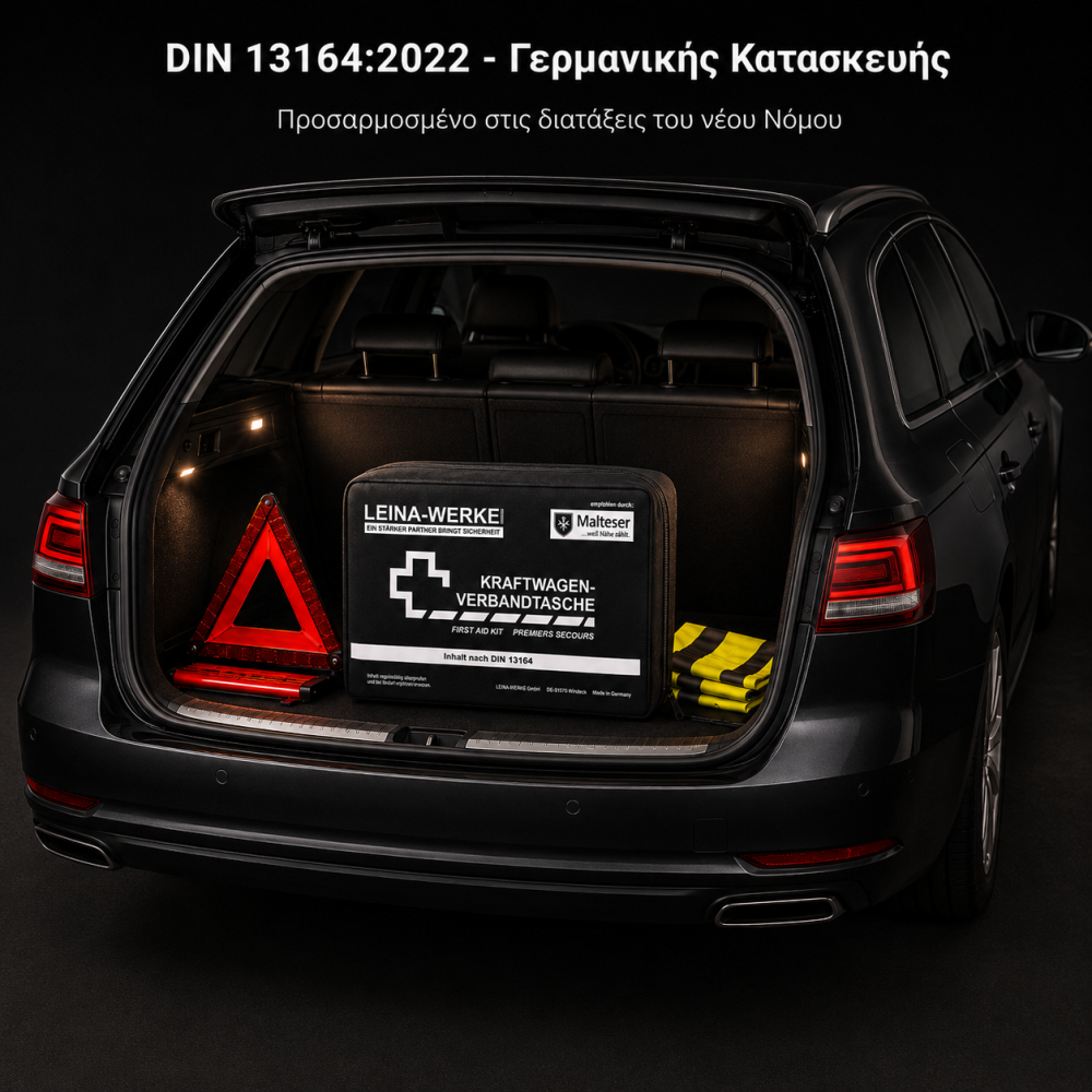 Εικόνα 3 από 3 — Φαρμακείο Αυτοκινήτου Πρώτων Βοηθειών DIN 13164:2022 – Γερμανικής Κατασκευής LEINA