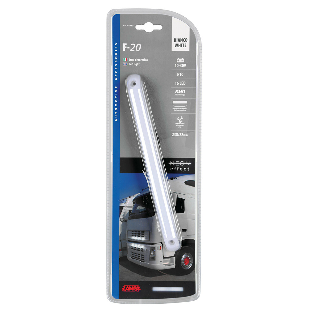 Εικόνα 7 από 7 — ΦΩΣ ΟΓΚΟΥ 10-30V 16SMD LED ΑΔΙΑΒΡΟΧΟ (IP67) ΒΙΔΩΤΟ 238x22mm ΛΕΥΚΟ NEON  LAMPA – 1 TEM.