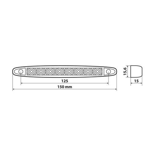 Εικόνα 3 από 6 — ΦΩΣ ΟΓΚΟΥ 8LED ΚΟΚΚΙΝΟ 12/24V 150mm ΑΔΙΑΒΡΟΧΟ 1ΤΕΜ.