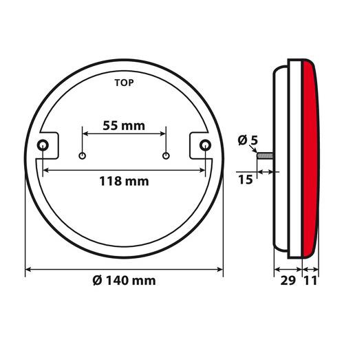 Εικόνα 5 από 7 — ΦΩΣ ΦΟΡΤΗΓΟΥ ΠΙΣΩ 12/24V O-LED 29LED 3 ΧΡΗΣΕΩΝ ΣΤΡΟΓΓΥΛΟ 140mm 1ΤΕΜ.