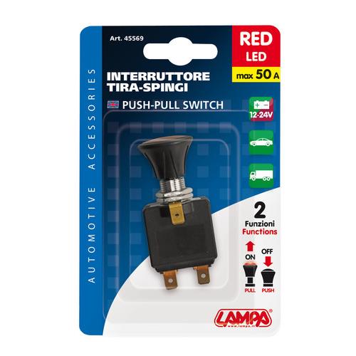 Εικόνα 3 από 3 — ΔΙΑΚΟΠΤΗΣ PUSH-PULL 14,2mm 12/24V 50A ΜΕ ΚΟΚΚΙΝΟ LED