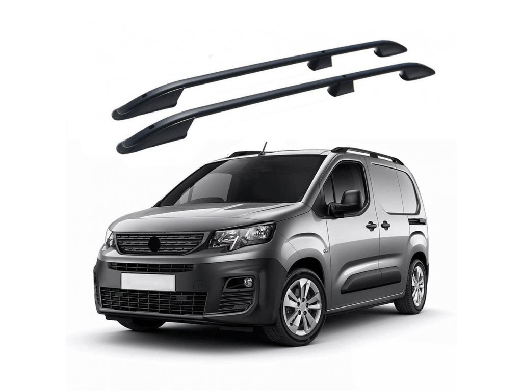 Εικόνα 1 από 2 — ΜΠΑΡΕΣ ΟΡΟΦΗΣ ΓΙΑ  OPEL COMBO / PEUGEOT PARTNER / RIFTER 2019+ ΠΑΡΑΛΛΗΛΕΣ ΑΛΟΥΜΙΝΙΟΥ L1 ΜΑΥΡΕΣ ΟMTEC – 2 TEM.