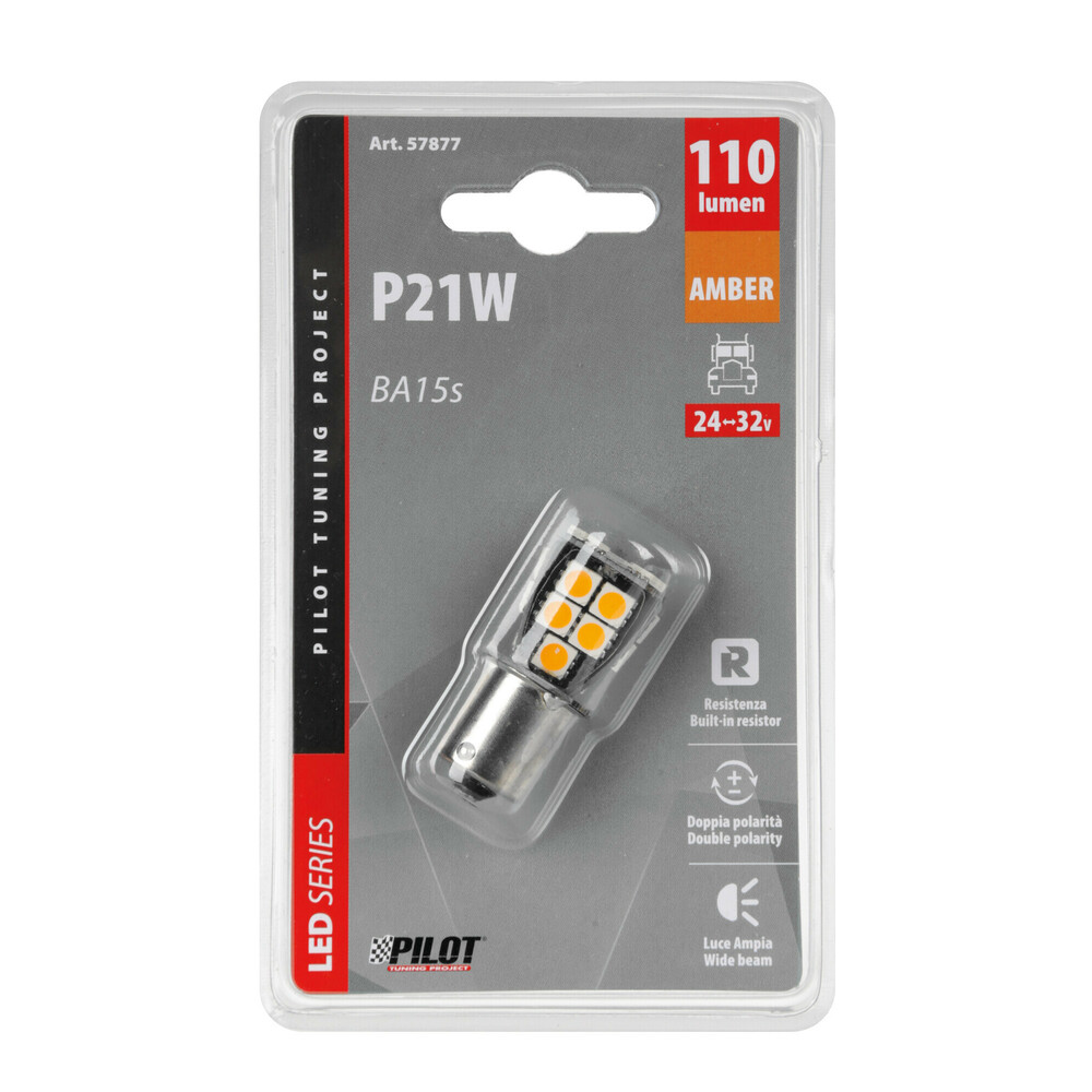 Εικόνα 3 από 3 — P21W 24/32V Ba15s 110lm 18xSMDx1CHIP LED CAN-BUS (ΦΟΥΝΤΟΥΚΙ) ΠΟΡΤΟΚΑΛΙ BLISTER​ LAMPA – 1 TEM.