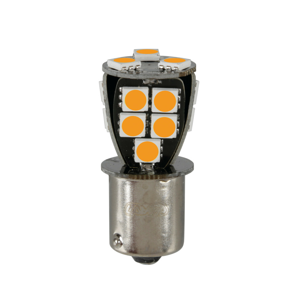 Εικόνα 1 από 3 — P21W 24/32V Ba15s 110lm 18xSMDx1CHIP LED CAN-BUS (ΦΟΥΝΤΟΥΚΙ) ΠΟΡΤΟΚΑΛΙ BLISTER​ LAMPA – 1 TEM.