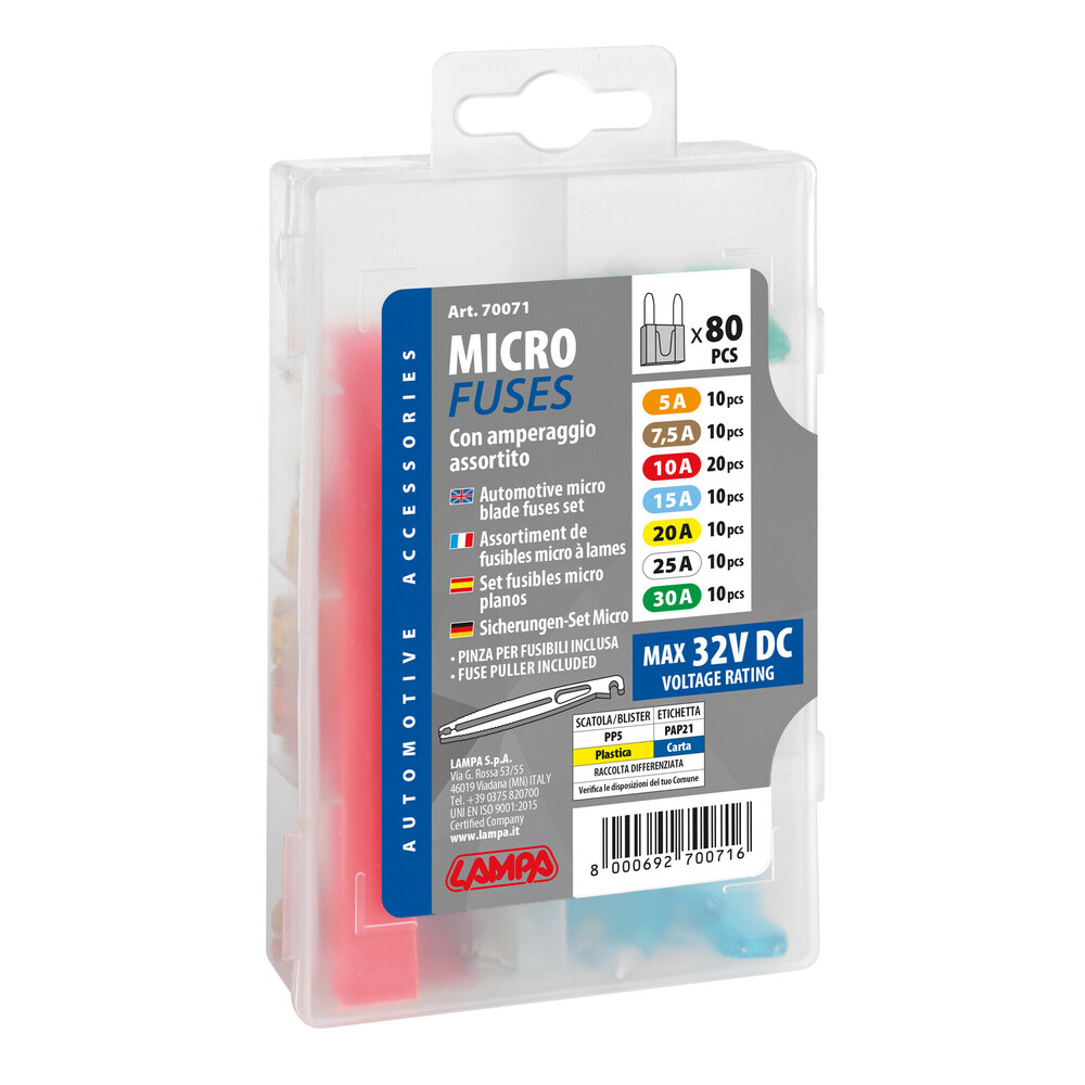 Εικόνα 3 από 3 — ΑΣΦΑΛΕΙΕΣ MICRO 12/32V ΣΕΤ ΚΟΥΤΙ PLUG-IN  (ΜΕ ΕΡΓΑΛΕΙΟ ΑΦΑΙΡΕΣΗΣ) LAMPA – 80 ΤΕΜ