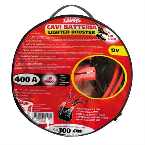 Εικόνα 4 από 4 — Καλώδια Φορτισης 300CM 400AMP 12V με φως LED
