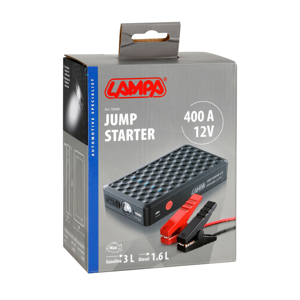 Εικόνα 3 από 3 — Lampa – Εκκινητής Μπαταρίας και Powerbank 12V Compact 8100mAh, για άμεση εκκίνηση κινητήρων και φόρτιση συσκευών – 1 Τεμ. (L7050.0)