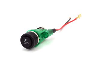 Amio - Κιτ αναπτήρα 12V Euro-Style με καλώδιο και ενσωματωμένο φωτισμό, περιλαμβάνει αρσενική και θηλυκή υποδοχή, ανθεκτική κατασκευή για ασφαλή τροφοδοσία ηλεκτρικών συσκευών σε αυτοκίνητα και τροχόσπιτα - 1 τεμ. (01260/AM)