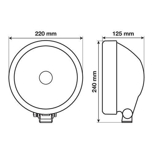 Εικόνα 4 από 6 — ΠΡΟΒΟΛΕΑΣ SATURN 9 INCH 12/24V-H7 ΚΑΡΦΙ ΜΕ LED ΘΕΣΕΩΣ ΣΤΡΟΓΓΥΛΟΣ 220mm 1ΤΕΜ.