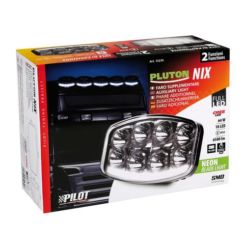 Εικόνα 6 από 8 — ΠΡΟΒΟΛΕΑΣ PLUTON NIX 10-30V 18CREE LED 64W 6500lm ΚΑΡΦΙ ΜΕ NEON ΘΕΣΕΩΣ 245x170x89mm 1ΤΕΜ.
