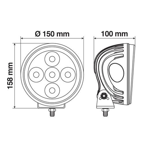 Εικόνα 4 από 6 — ΠΡΟΒΟΛΕΑΣ ANGEL-LED 9-36V 7LED 4.800LM 6.500K 150mm 2 ΛΕΙΤΟΥΡΓΙΩΝ ΑΔΙΑΒΡΟΧΟΣ 1ΤΕΜ.